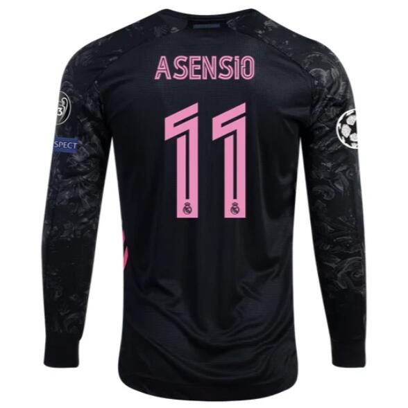 Real Madrid Long Sleeve Third Soccer Jersey Shirt MARCO ASENSIO #11 2020/21